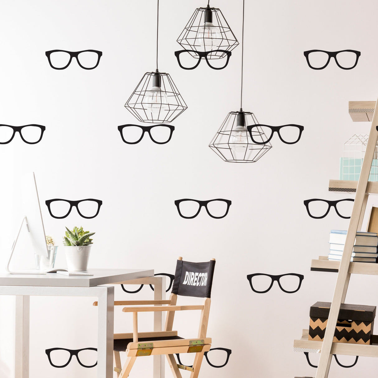 50x Glasses Wall Decals Decor - Spectacles Sticker For Bedroom Living Room