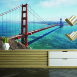California Golden Gate'i silla tapeedikleebis – seinakatte kunst San Francisco vinüültrükiruumi kleebis