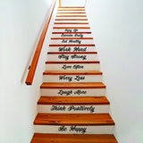 Stair Riser Step Quotes Vinüülkleebised – Kodutrepi trepikodade peresõnade kleebised