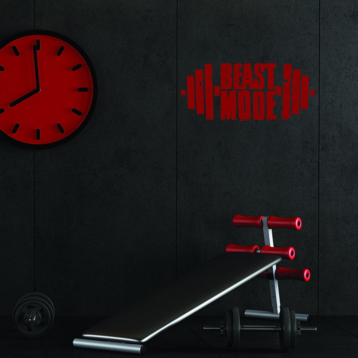 Fitness Gym Wall Workout Decor Vinyl Decal - Inspirational Motivational Sports Stickers Quotes For Exercise Room Beast Mode Sticker Decals