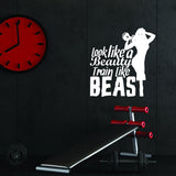 Fitness Gym Wall Workout Decor Vinyl Decal - Inspirational Motivational Sports Stickers Quotes For Exercise Room Beast Mode Sticker Decals - Decords