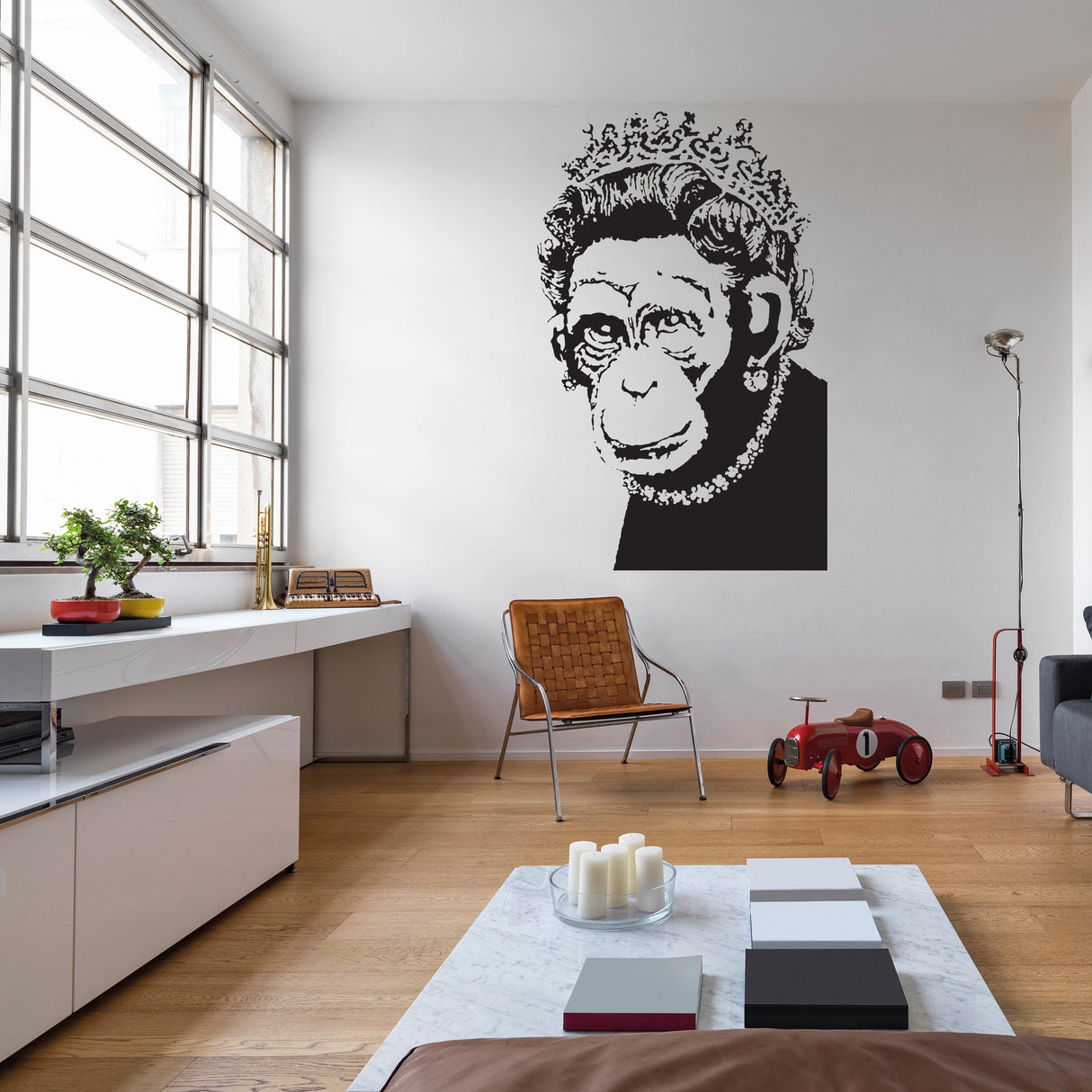 Banksy Monkey Queen Wall Art Sticker - Funny Positive Vinyl Kitchen Decal