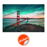 California Golden Gate Bridge Wallpaper Sticker - Wall Cover Art San Francisco Vinyl Print Room Decal
