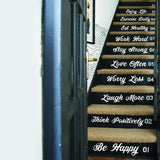 Stair Riser Step Quotes Vinüülkleebised – Kodutrepi trepikodade peresõnade kleebised