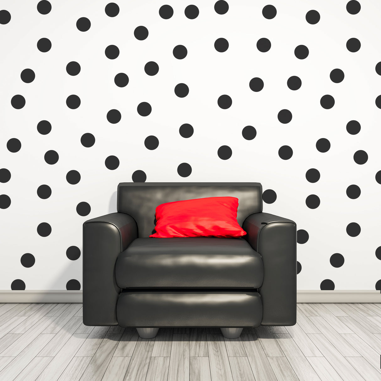 Circle Wall Stickers - Black 2 Inches Round Dot Labels