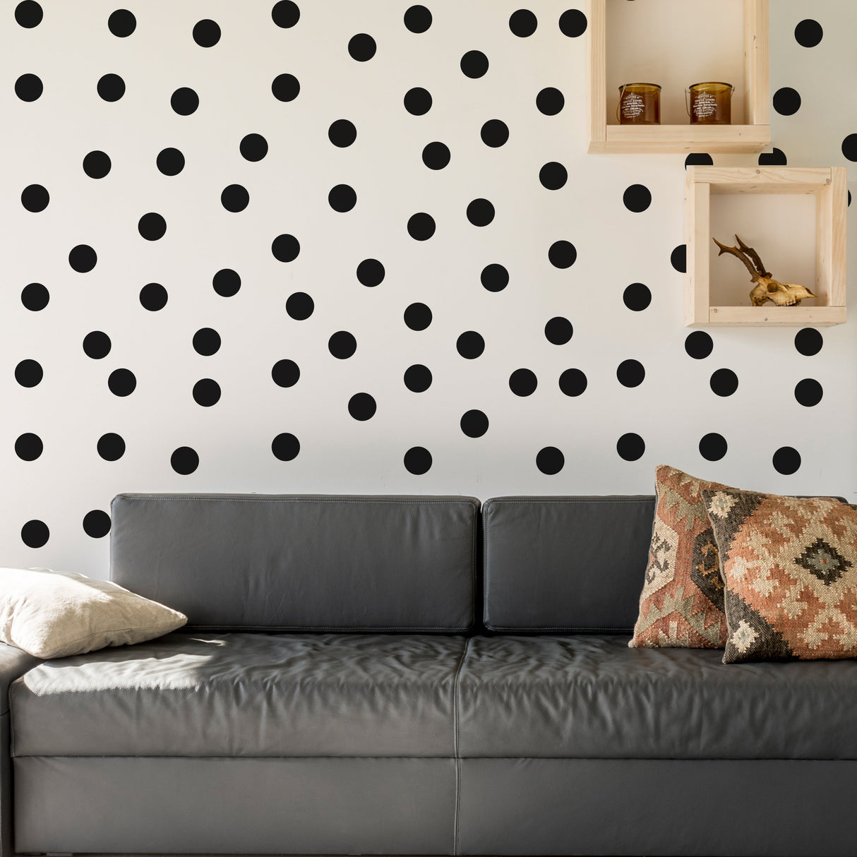 Circle Wall Stickers - Black 2 Inches Round Dot Labels