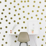 Circle Wall Stickers - Gold 2 Inches Round Dot Labels