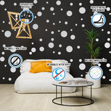 Polka Dots Wall Decals - Black Circle Wallpaper Vinyl Stickers For Girl Room Baby Kid Decor Bedroom