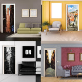 3d Door Cover Sticker - Street Wallpaper Front Door Mural Wall Decal