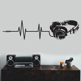 Music Wall Decal Decor - Vinyl Dj Headphone Sticker For Teen Boy