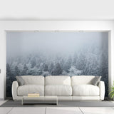 Foggy Forest Wallpaper Decal - Landscape Tree Wall Paper Mural Self Peel And Stick Sticker