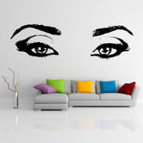 Woman Eyes Sticker Bedroom Wall Decor For Women - Female Eye Lash Beautiful Room Eyebrow Decal