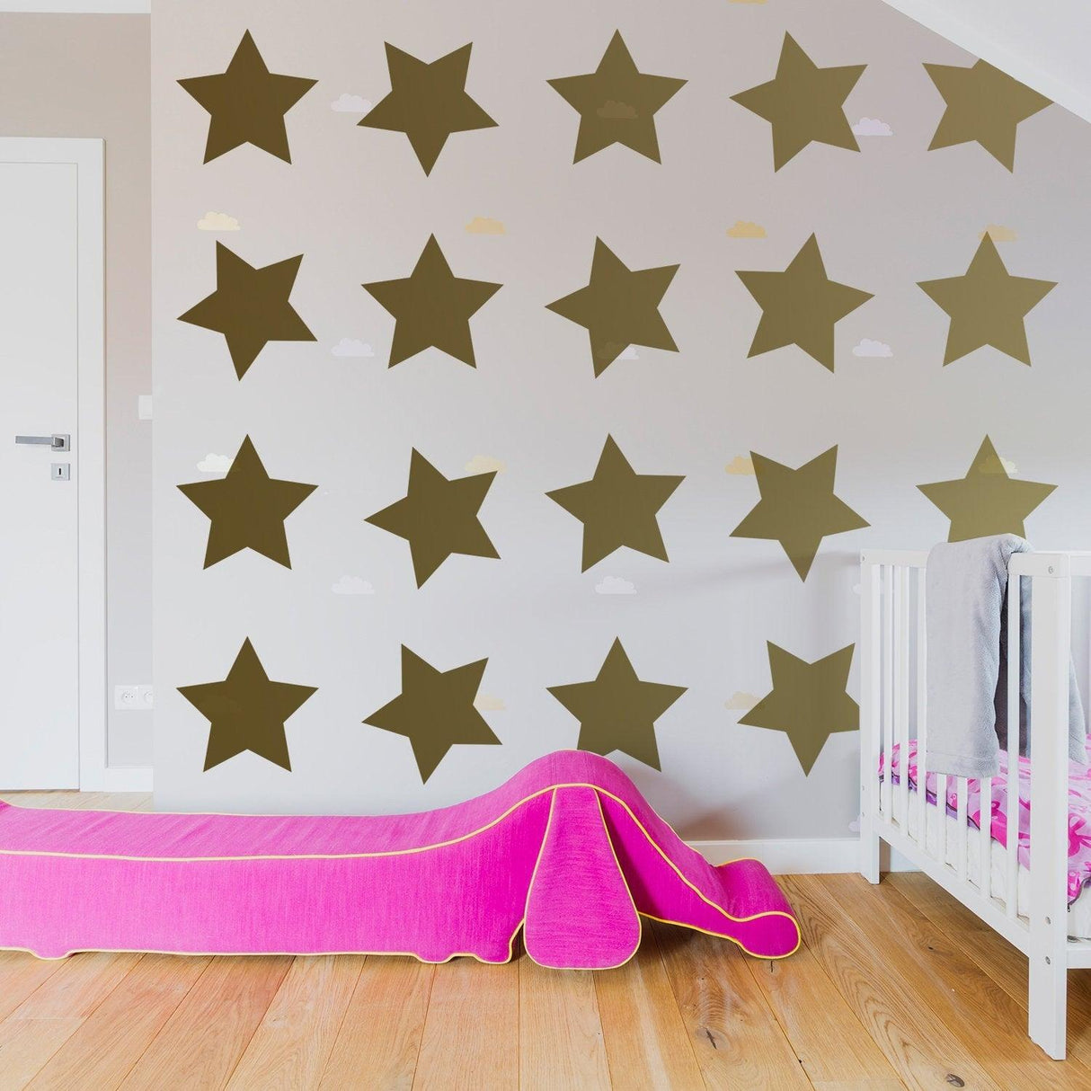 40x Stars Decor Wall Decals For Nursery - Removable Star Vinyl Room Stickers