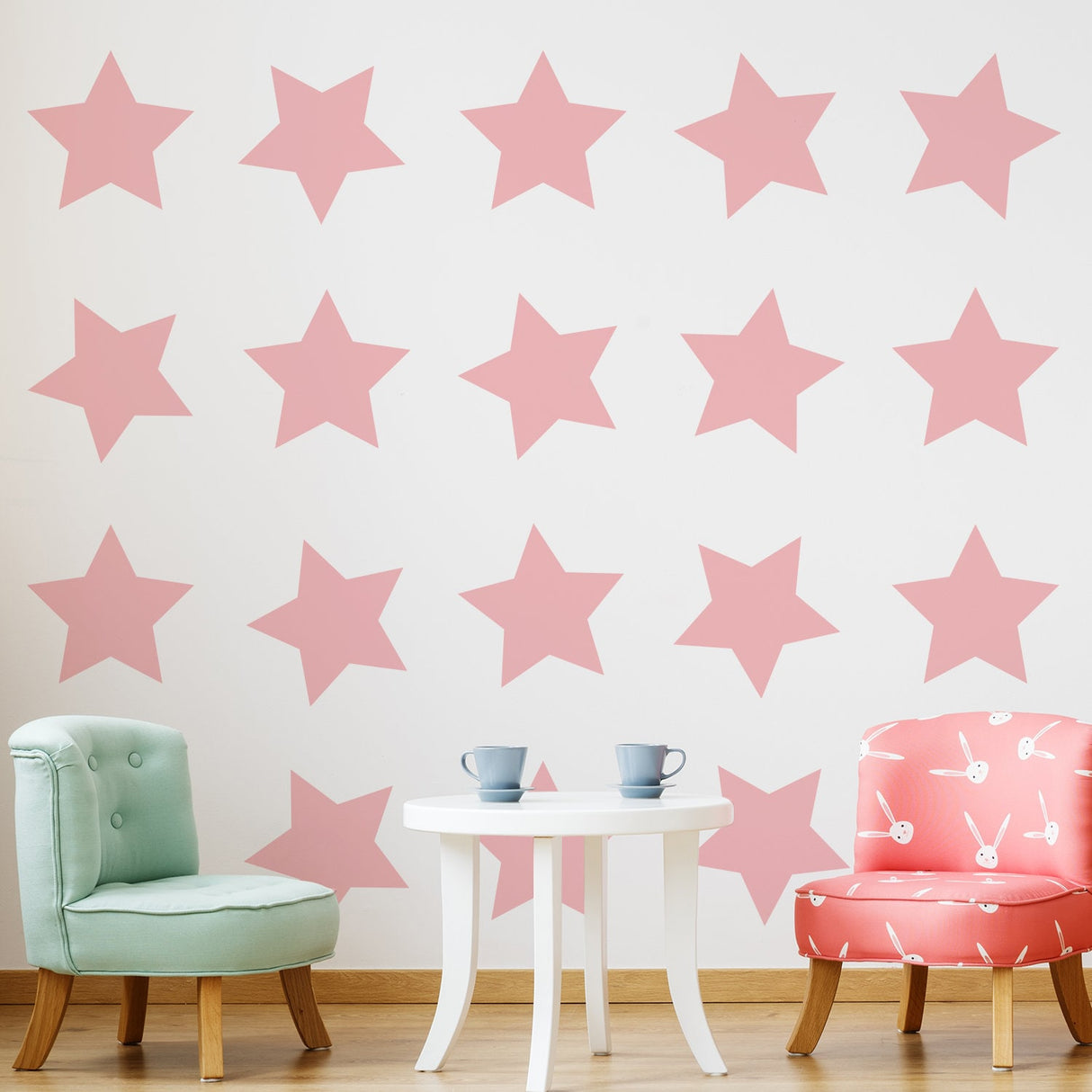 40x Stars Decor seinakleebised lasteaiale – eemaldatavad tähtvinüülist ruumikleebised
