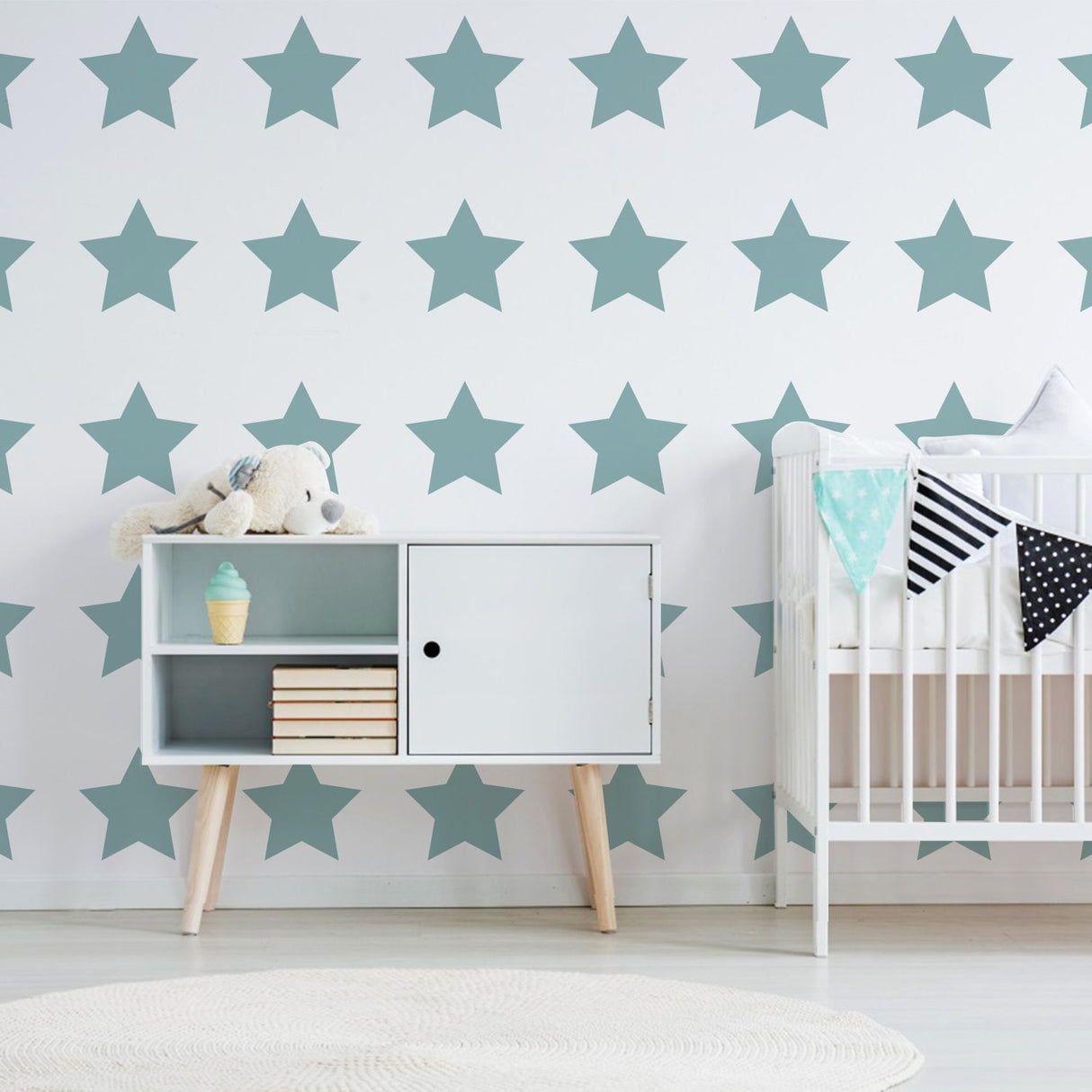 40x Stars Decor Wall Decals For Nursery - Removable Star Vinyl Room Stickers
