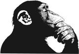 Seinakleebis kõrvaklappidega Banksy Monkey – suur Bansky Thinking Dj Chimp vinüülkleebis