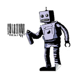 Banksy Barcode Robot Wall Vinyl Sticker - Street Art Graffiti Machine Decal