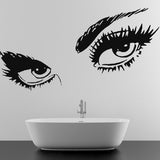 Woman Eyes Sticker Bedroom Wall Decor For Women - Female Eye Lash Beautiful Room Eyebrow Decal