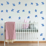 40x Stars Decor seinakleebised lasteaiale – eemaldatavad tähtvinüülist ruumikleebised