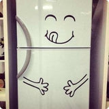 Naljakas Happy Face külmikukleebis – külmikuukse naeratav vinüülkleebis köögikaunistuseks
