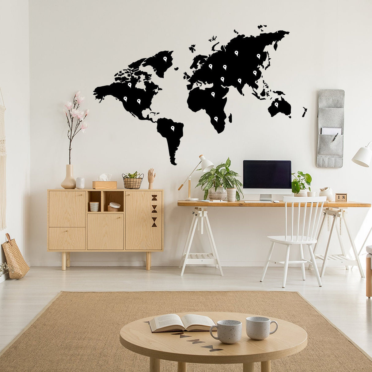 Large World Map Wall Decal Decor Sticker