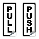 4x Push Pull Door Vertical Sticker Sign For To Open And Close - Waterproof Store Glass Vinyl Decal