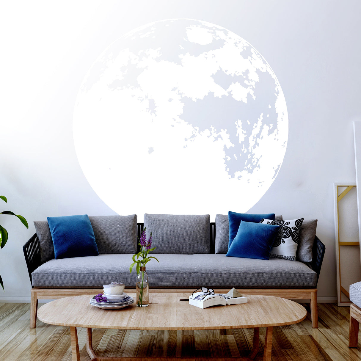 Glow In The Dark Moon Wall Sticker - Glowing Ceiling Decal For Kid Room Bedroom The Light Decor