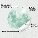 Glow In The Dark Full Moon And Star Wall Sticker - Bedroom Ceiling Decoration Large Glowing Decal