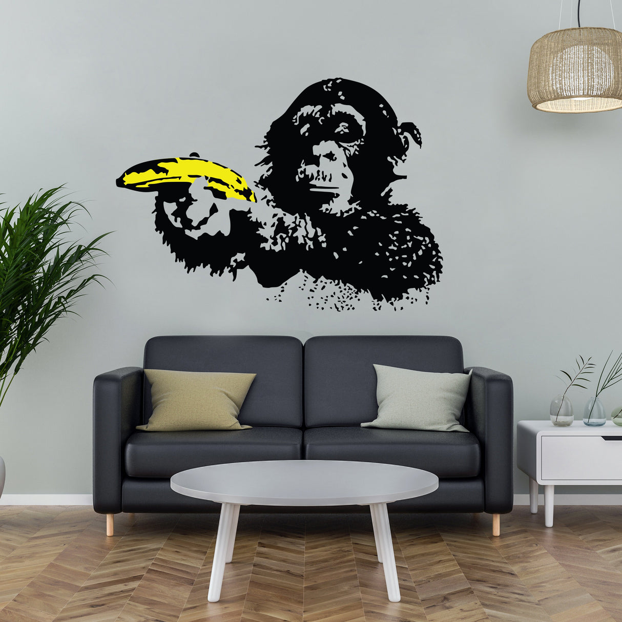 Banksy Monkey seinakleebis – Bansky Art vinüülkleebis