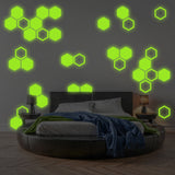 50x Glow In Dark Honeycomb Wall Decals Decor - Nigh Light Geometric Hexagon Stickers