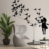 Kissing Wall Decal - Birds and Love Couple Wall Sticker