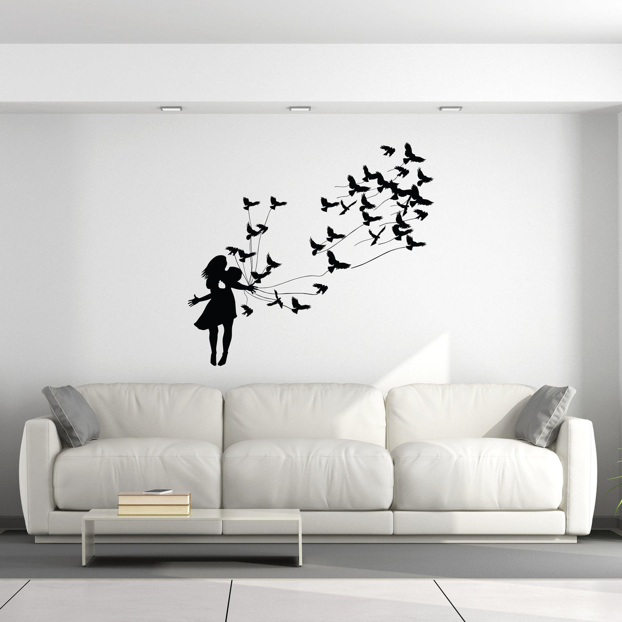 Kissing Wall Decal - Birds and Love Couple Wall Sticker