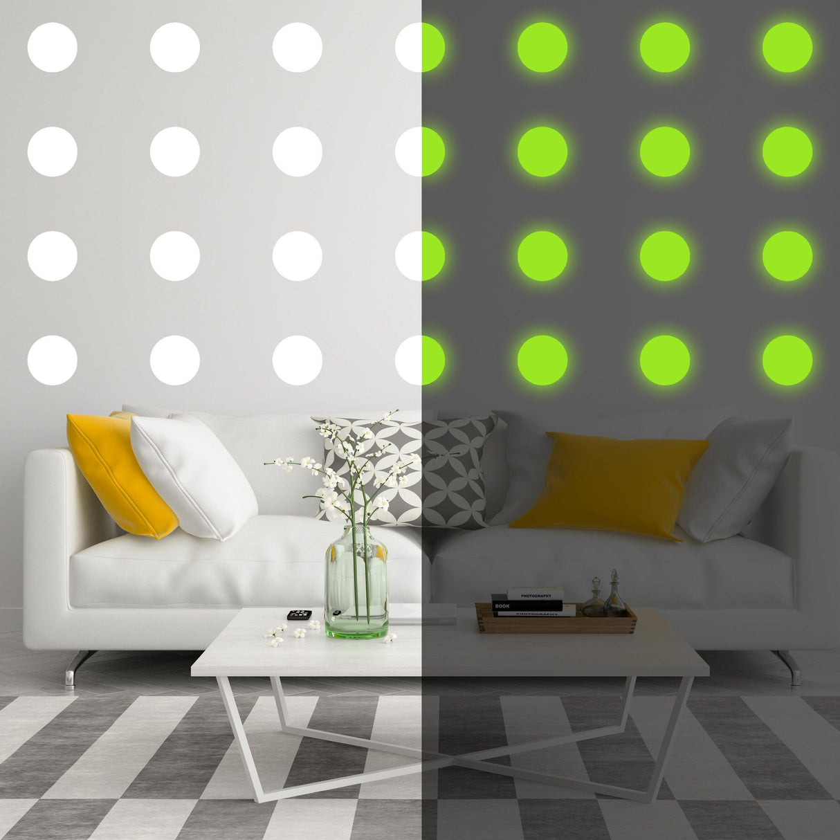 40x Glow In Dark Dots Wall Stickers - Luminous Ceiling Sticker Decals - Decords