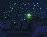 Glow In The Dark Stars Stickers - The Glowing Moon Decal For Nursery Kid Room Ceiling And Wall