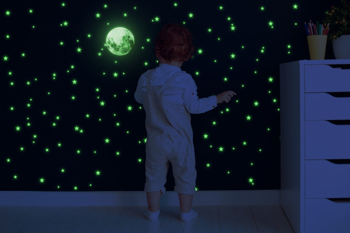 The Glowing Moon Decal - Glow In The Dark Stars Stickers
