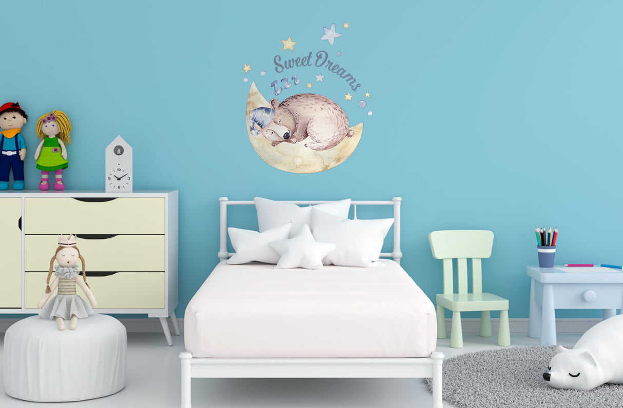 Baby Nursery Dream Wall Sticker - Animal Cloud Decor Decal For Boy Girl Room