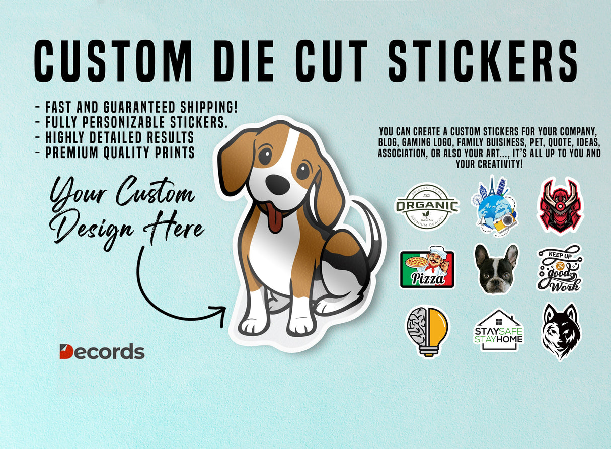 Custom Kiss Die Cut Stickers - Personalized Business Logo Label For Gift