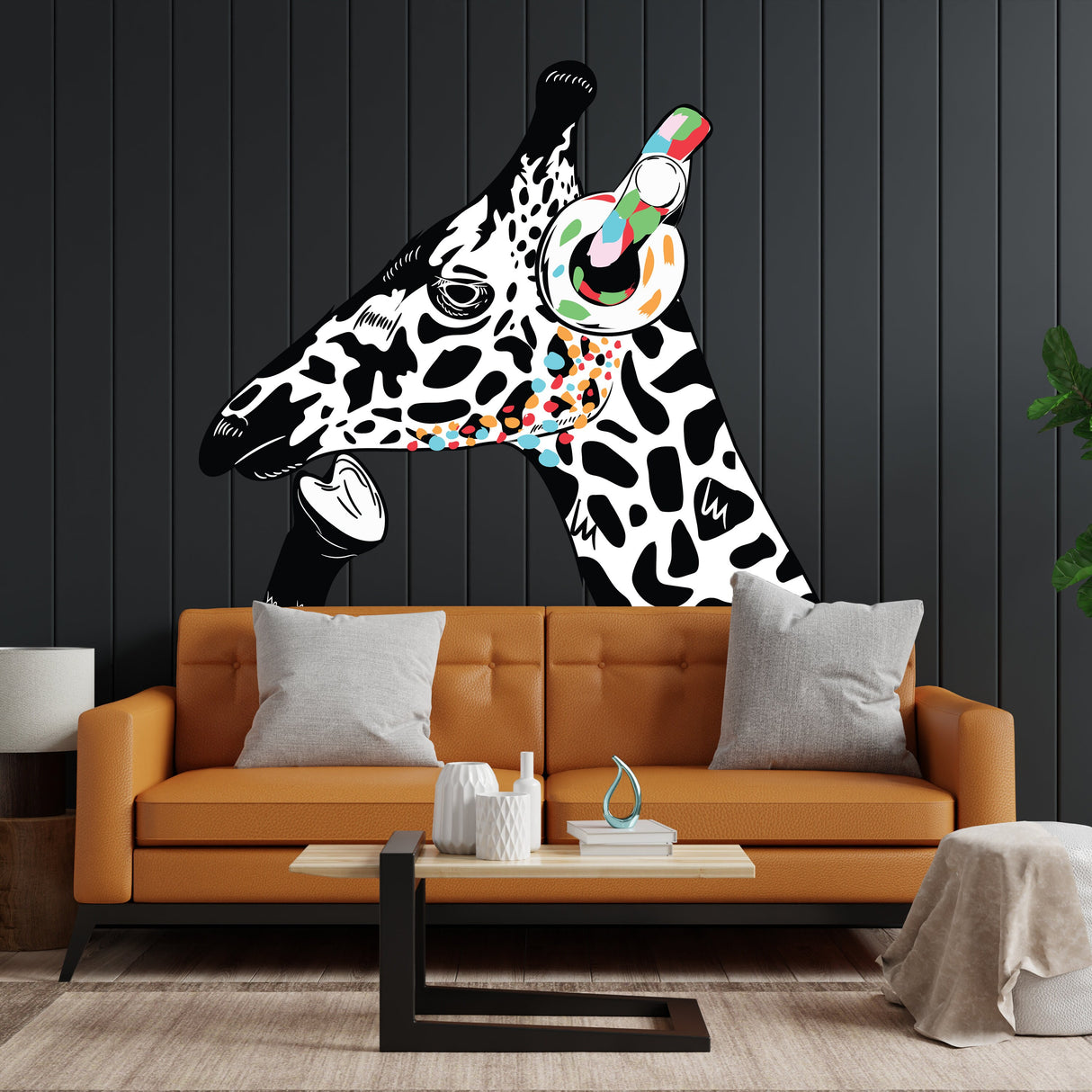 Thinking Giraffe Sticker - Inspired by Banksy Art Vinyl Dj Baksy Wall Decal