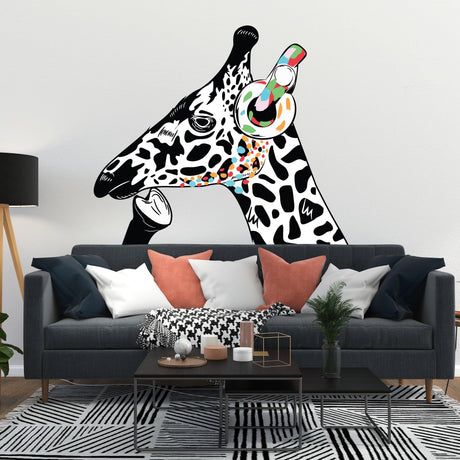 Thinking Giraffe Sticker - Inspired by Banksy Art Vinyl Dj Baksy Wall Decal - Decords