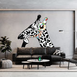 Giraffe Wall Art Sticker - Thinking Dj Giraffes Head Headphones Vinyl Decal