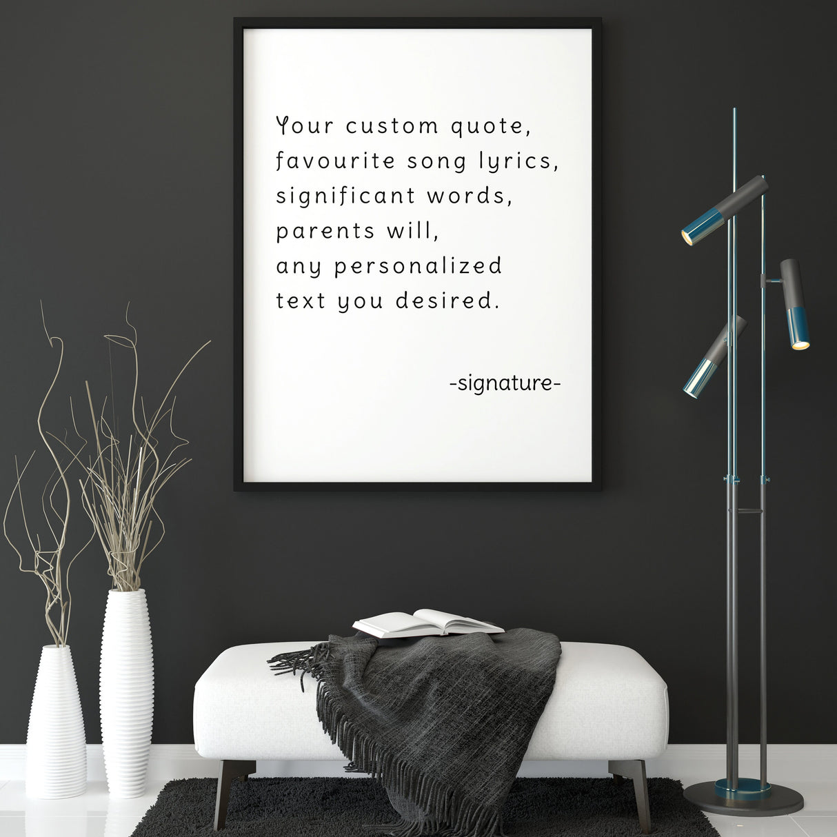 Custom Quote Poster Print - Personalized Motivational Positive Posters Wall Decor - Create Your Own Gift With Song Lyrics Text Print