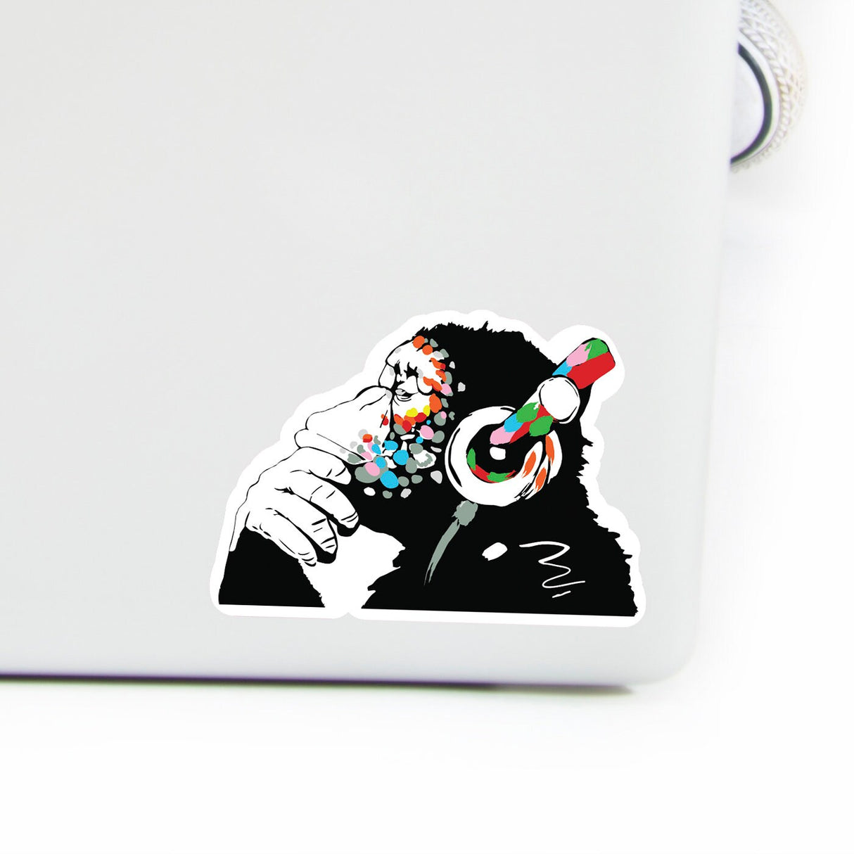 Glow in the Dark Monkey Laptop Vinyl Sticker - Glowing Music Decal For Macbook