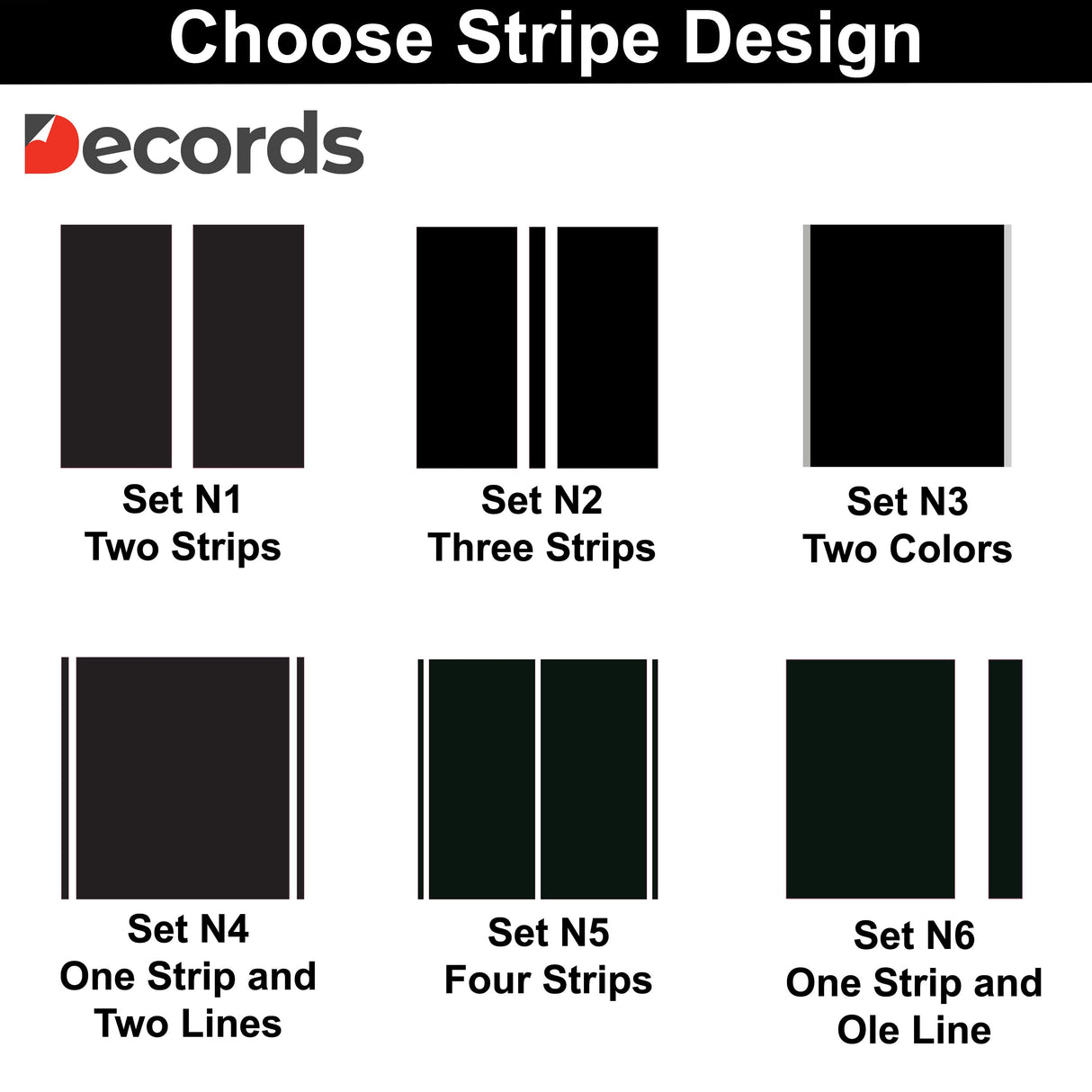 Two Lines Racing Stripes Car Stickers - 2 Line Auto Vinyl Decals for RT