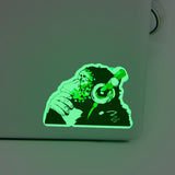 Glow in the Dark Monkey Laptop Vinyl Sticker - Glowing Music Decal For Macbook