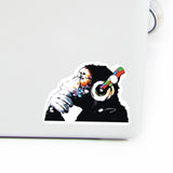 Laptop Vinyl Decal - Music Monkey In Headphones Art Sticker - Decords