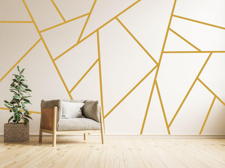 Gold Thin Line Stickers - Geometric Peel And Stick Stripe Wall Decals For Bedroom Decor - Decords