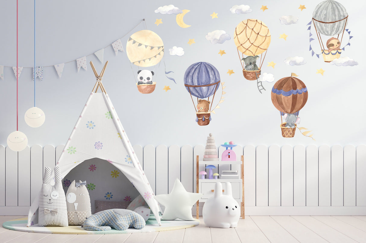 Adventure Sky Wall Stickers, Whimsical Atmosphere Decals for Walls