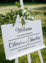 Welcome To Our Wedding Sign Decal - Custom Name Vinyl Sticker For Mirror Wedding Ceremony