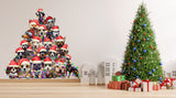 Naljakas jõulupuu seina vinüülkleebis – suurte koerte kleebisega kaunistus elutuba, lastetuba