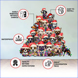Canine Christmas Tree Wall Sticker - Whimsical Dog Themed Wall Decals for Holidays
